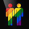 Vector clipart: Color gay marriage homosexual flat icon