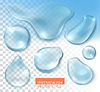 Vector clipart: Water drop with transparency set