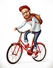 Vector clipart: Bicyclist. Man on bicycle, 3d icon