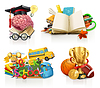 Vector clipart: School concepts, 3d set