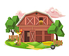 Vector clipart: Farm, low poly icon