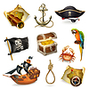 Vector clipart: Sea pirates, icon set