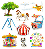 Vector clipart: Children playground, icons set