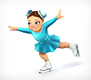 Vector clipart: Little figure skater, icon