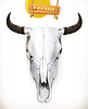 Vector clipart: Cow skull. Western adventure. 3d icon