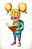 Vector clipart: Little girl. Family. 3d icon
