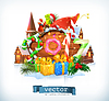 Векторный клипарт: С Рождеством и Новым годом 2017. 3d icon