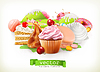 Vector clipart: Sweet shop. Confectionery and desserts, cake,