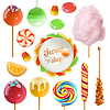 Vector clipart: Candy set. Swirl caramel. Cotton candy. Sweet