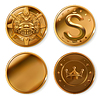 Vector clipart: Golden coins. 3d icon set