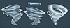 Vector clipart: Tornado. Hurricane on dark background. 3d icon set