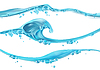 Vector clipart: Wave of water and bubbles, 3d set