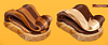 Vector clipart: Chocolate swirl duo spread on bread 3d realistic