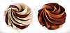 Vector clipart: Chocolate swirl duo spread. 3d realistic icon