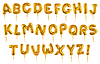 Vector clipart: Golden inflatable toy balloons font. 3d realistic