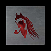 Vintage mystical horse in scarlet colors. Burgundy | Stock Foto