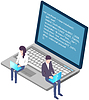 Vector clipart: IT specialists are engaged in programming.