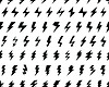 Vector clipart: thunder and flash lighting, seamless pattern