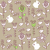 Vector clipart: Gentle seamless pattern with rabbits and seamless