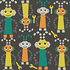 Vector clipart: Cute robots seamless pattern and seamless pattern