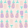 Vector clipart: Cute gentle pineapple seamless pattern and