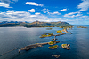 Fotografía aérea de la Carretera del Océano Atlántico, Noruega | Foto de stock