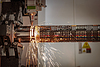 Corte CNC por láser y gas de metal, moderno | Foto de stock