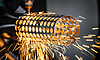 Corte CNC por láser y gas de metal, moderno | Foto de stock