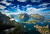 Increíble paisaje de las islas Lofoten de top of | Foto de stock