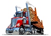 Cartoon logging truck