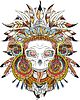 Vector clipart: Aztec indian Skull