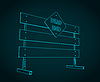 Vector clipart: Dead end and traffic barrier
