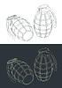 Vector clipart: Hand fragmentation greenade s