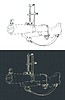 Vector clipart: M79 greenade launcher blueprints