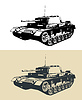 Mittlerer Panzer des Zweiten Weltkriegs | Stock Vektrografik