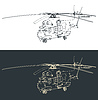 Vector clipart: Tactical military transport helicopter s