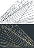 Vector clipart: Fence with barbed wire s