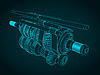 Vector clipart: Gearbox mechanisms blueprint