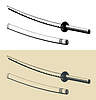 Vector clipart: Japanese katana sword s