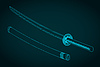 Vector clipart: Japanese katana sword sketch
