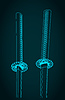 Vector clipart: Japanese katana swords slose-up