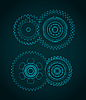 Vector clipart: Mechanisms and gears blueprints