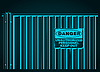 Vector clipart: Metal fence with warning sign