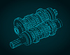 Vector clipart: Motorcycle transmission blueprint