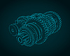 Vector clipart: Motorcycle transmission drawing