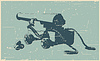 Vector clipart: Vintage naval cannon retro poster