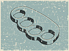 Vector clipart: Brass knuckles retro poster