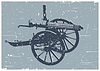 Vector clipart: Gatling gun retro poster
