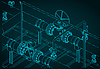 Vector clipart: Natural gas metering skid isometric