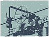 Vector clipart: Natural gas metering skid retro poster